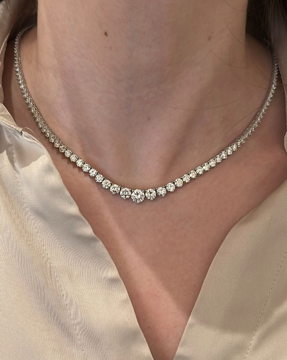 שרשרת טניס מויסניט בגוון הדרגתי