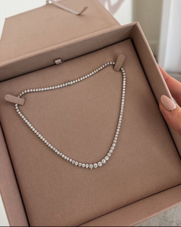 Gradiant Moissanite Tennis Necklace