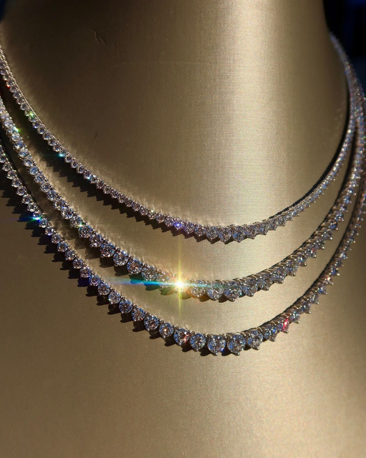 שרשרת טניס מויסניט בגוון הדרגתי