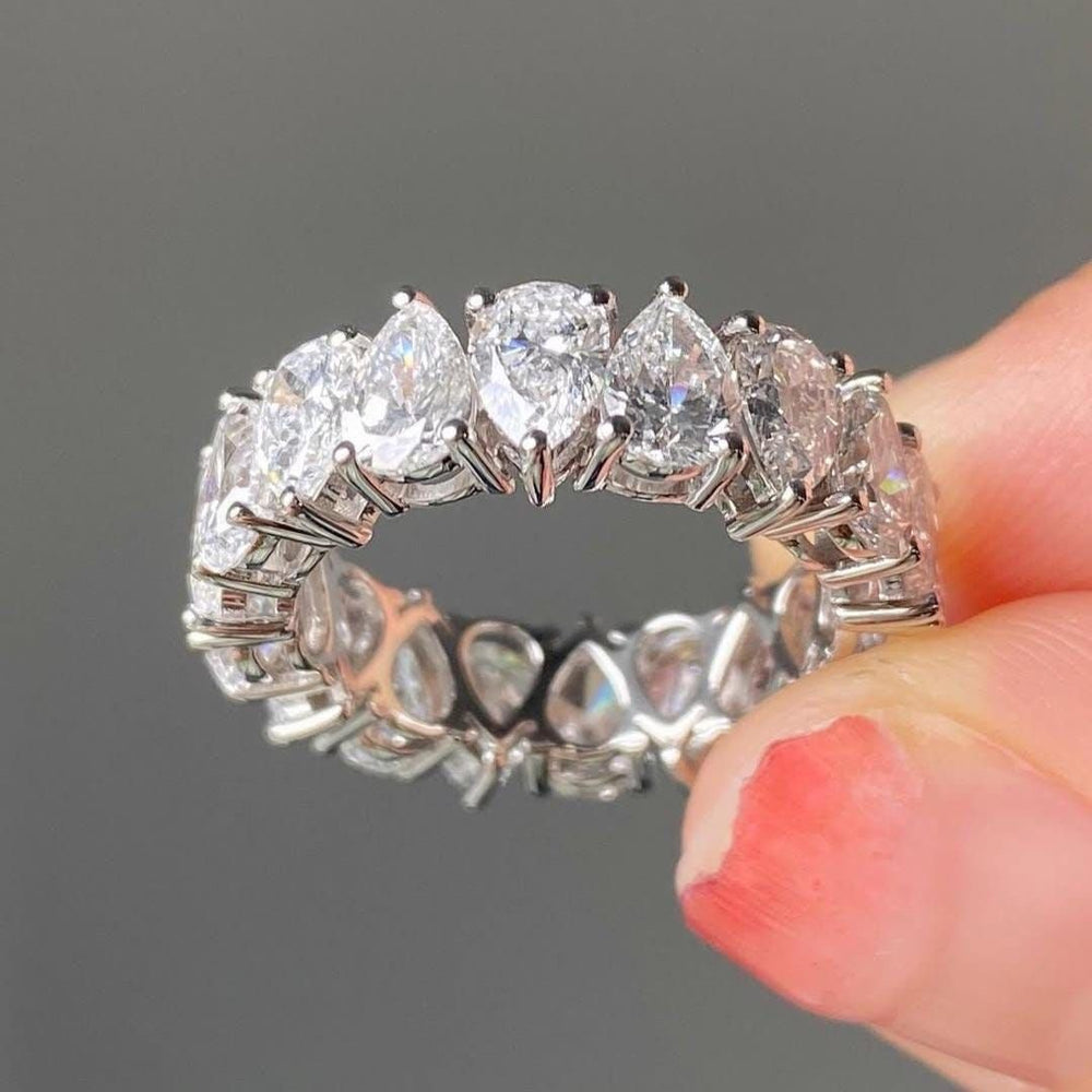 Crystal Eternity Pears Ring