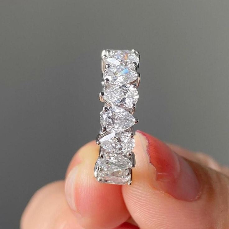 Crystal Eternity Pears Ring