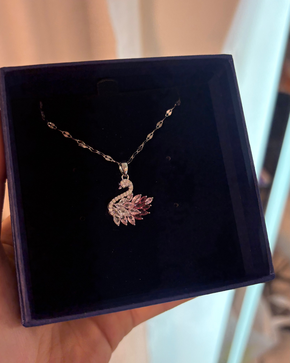 Pink Lake Swan Pendant