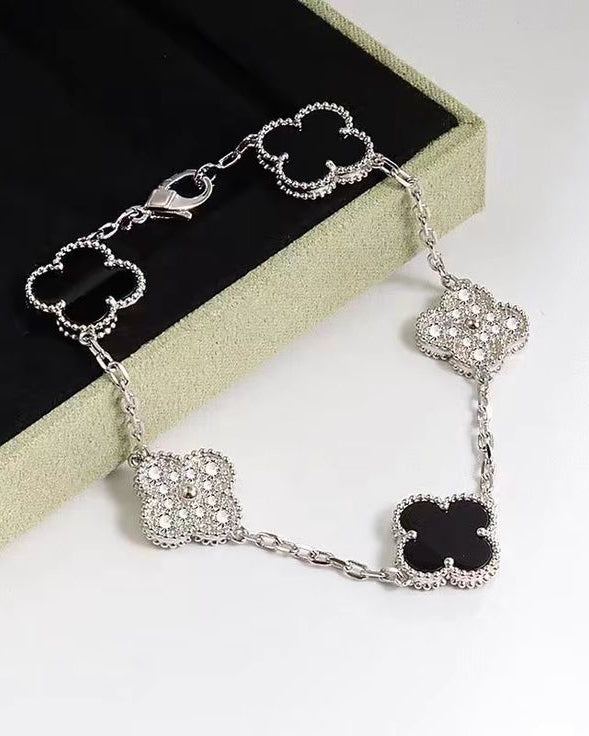 Clover Bracelet Black Stone