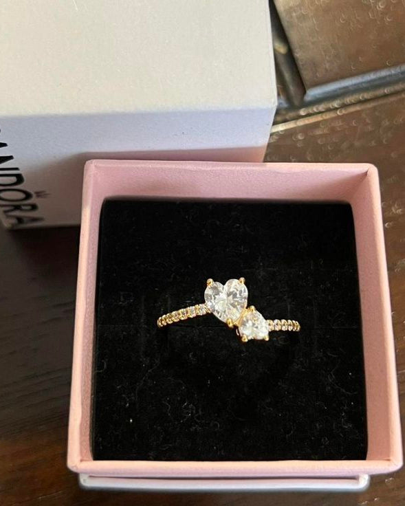 Double Hearts Ring