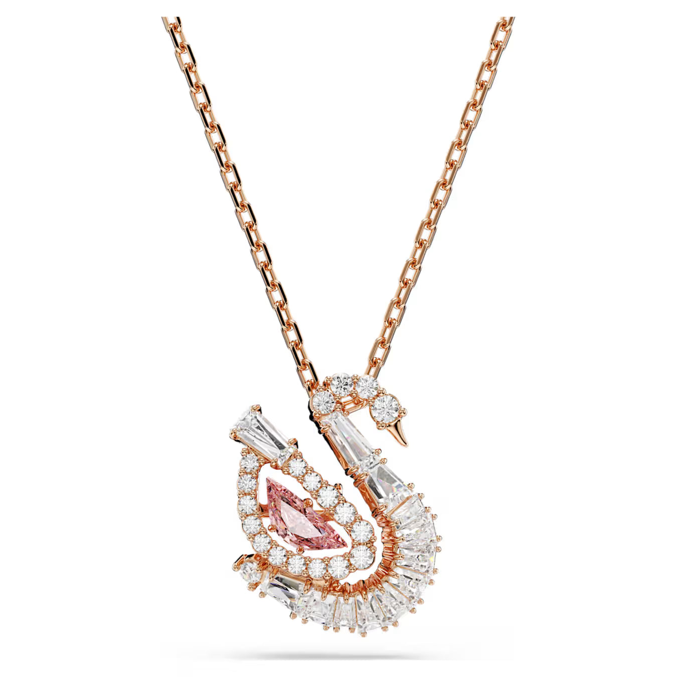 Pink x Rose Gold Swan Necklace