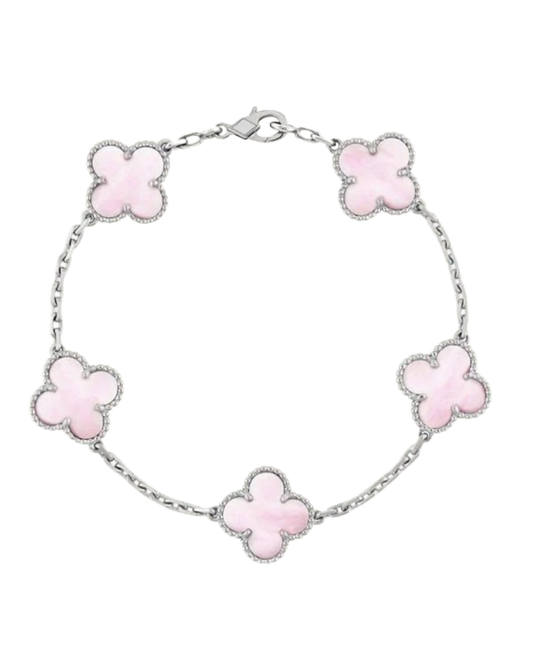 Clover Bracelet Pink Stone