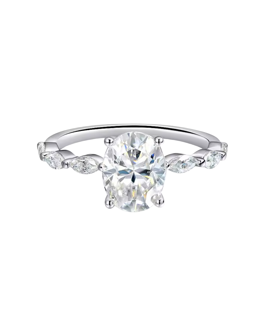 Moissanite Eternity Band Oval Ring