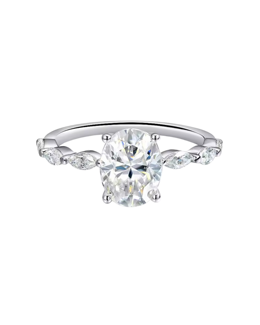 Eternity Band Moissanite Oval Ring