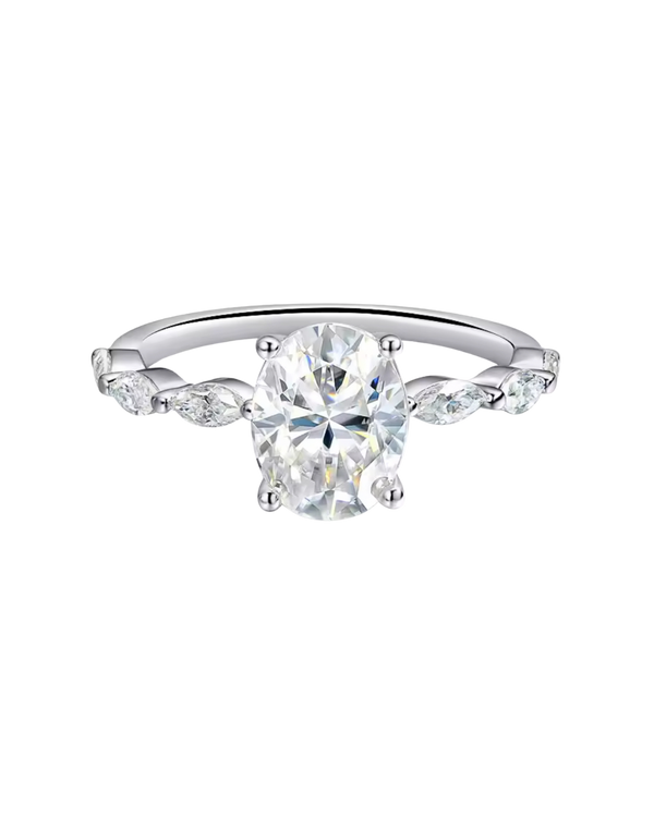 Eternity Band Moissanite Oval Ring