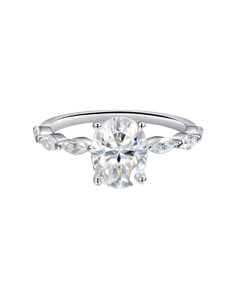 Moissanite Eternity Band Oval Ring