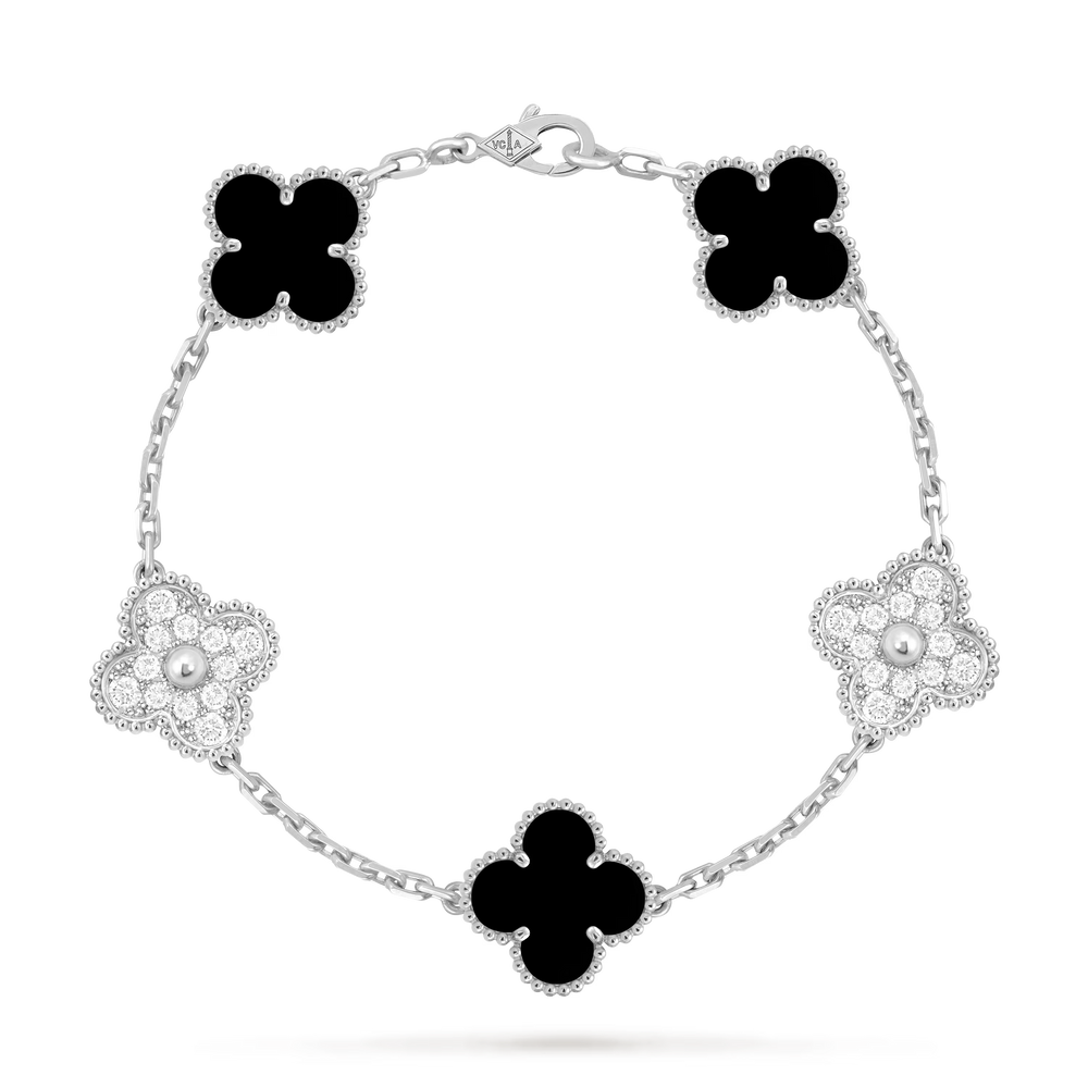 Clover Bracelet Black Stone