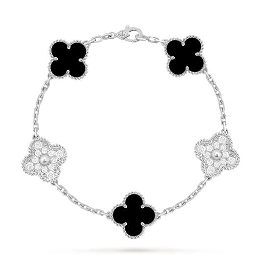 Clover Bracelet Black x Silver