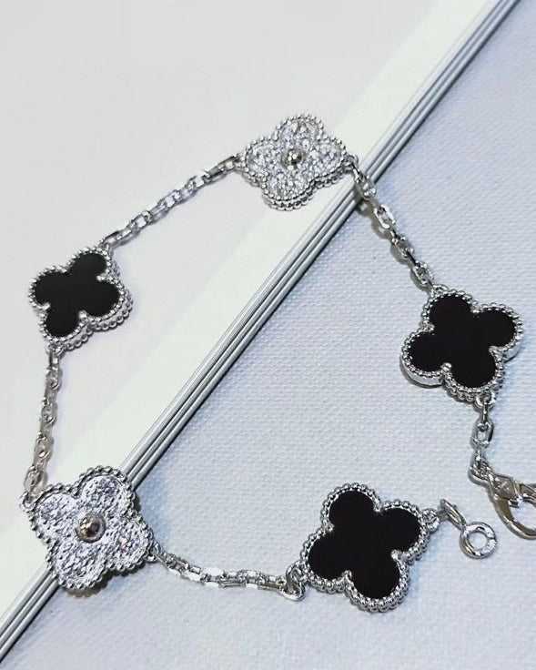 Clover Bracelet Black Stone