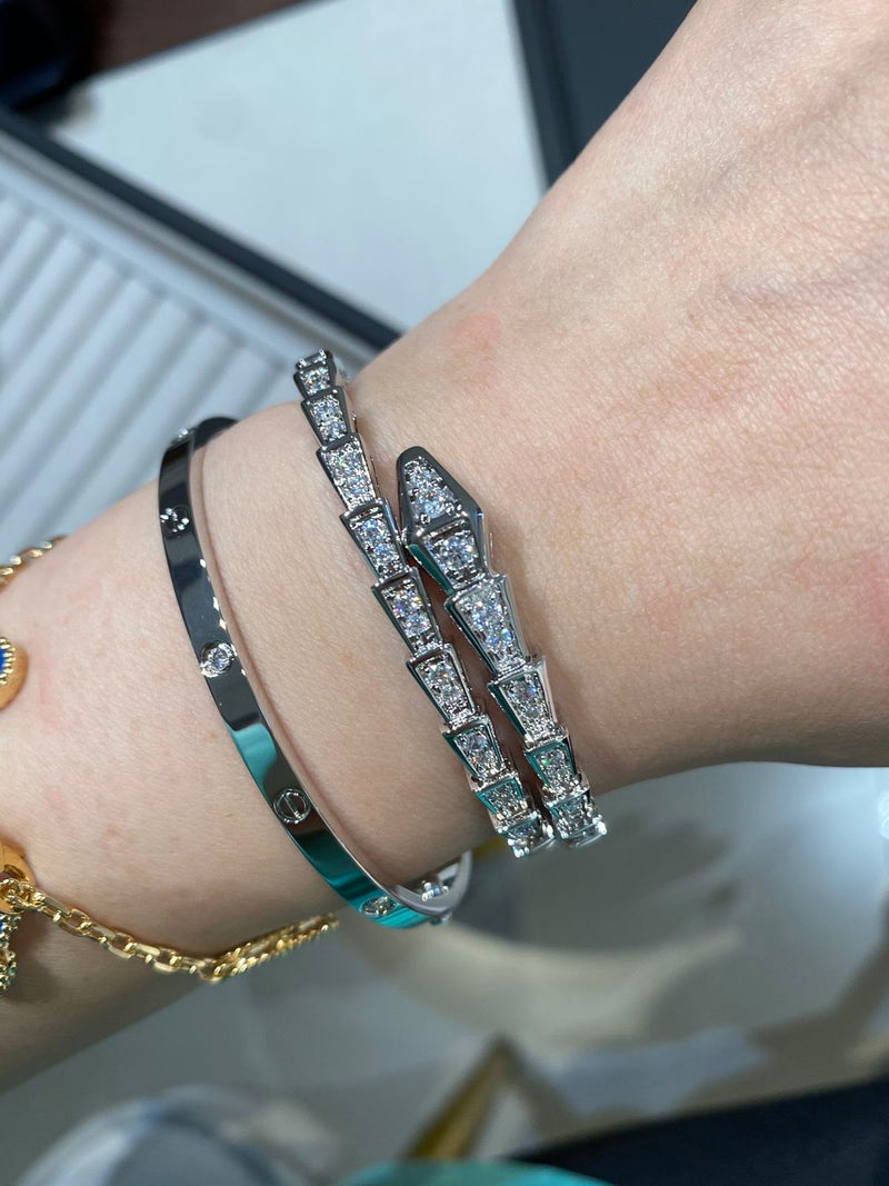 Silver Serpent Bracelet -Single-