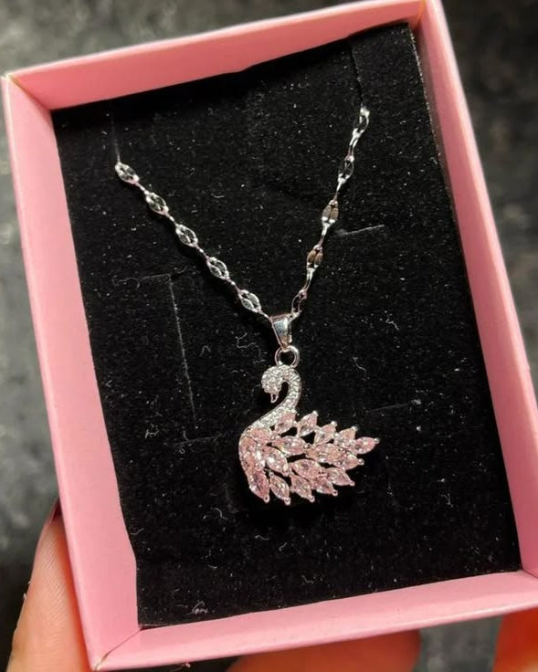 Pink Lake Swan Pendant