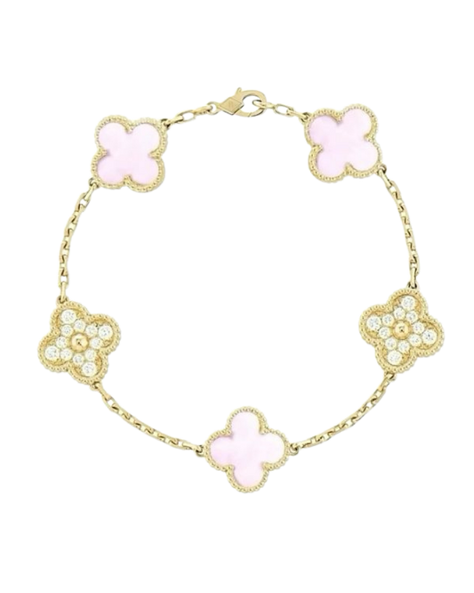 Clover Bracelet Pink Zircon