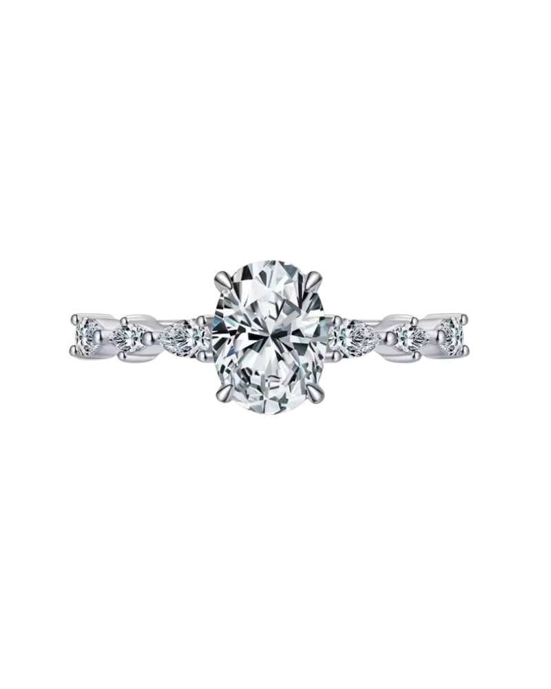 S925 Zircon Oval Eternity Ring